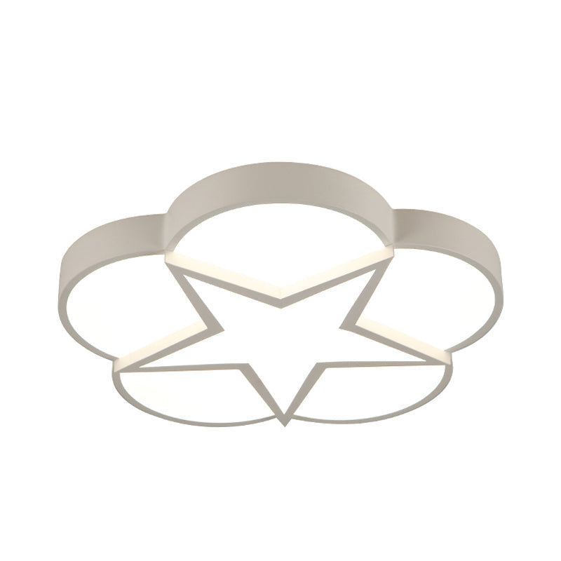 Modern White Acrylic Star Flush Mount Ceiling Light for Bedroom