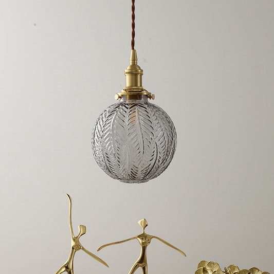Kit de suspension en verre transparent avec finition en laiton - Design sphérique moderne, idéal pour la décoration d'entrepôt
