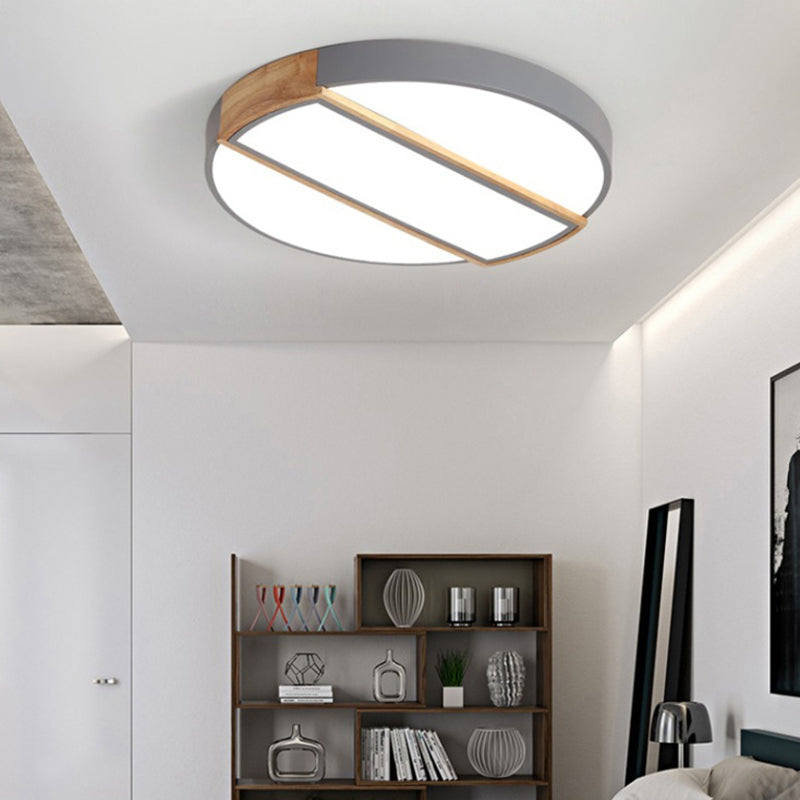 Modern Round LED Flush Mount Light in Macaron-Inspired Colors for Living Room Ceiling