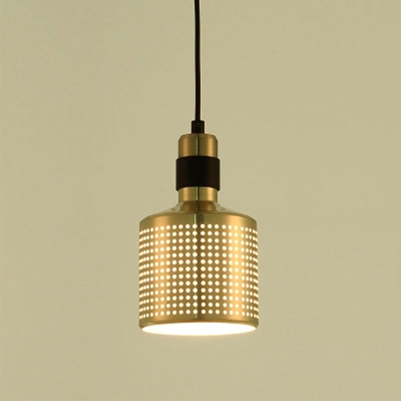 Minimalist Metal Cylinder Ceiling Light Pendant - 1 Head Drop for Bedside