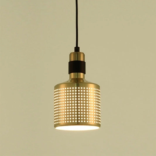 Minimalist Metal Cylinder Ceiling Light Pendant - 1 Head Drop for Bedside