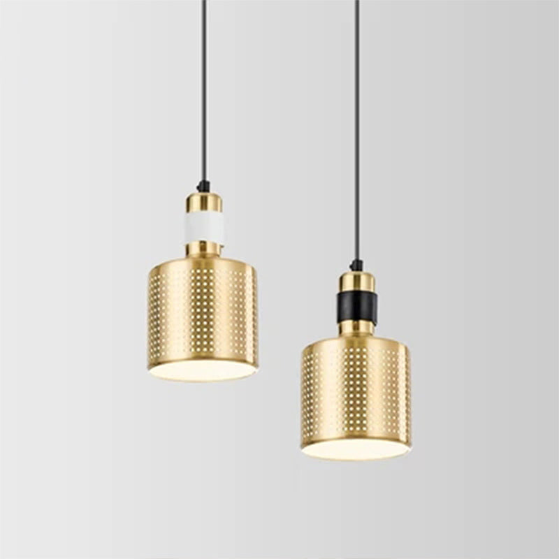 Minimalist Metal Cylinder Ceiling Light Pendant - 1 Head Drop for Bedside