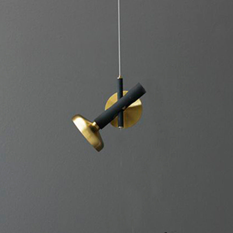 Brass Bedside Pendant Light with Torch Metal Shade - Modern Down Lighting