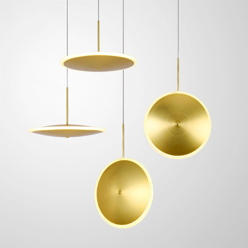 Modern LED Brass Bedside Light with Aluminum Shade