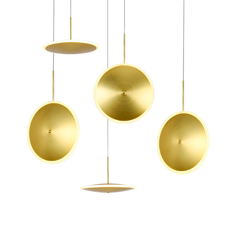 Modern LED Brass Bedside Light with Aluminum Shade