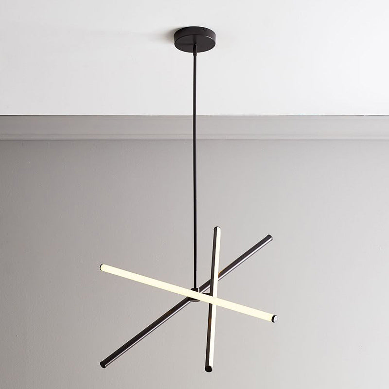Lustre suspendu contemporain à LED - Suspension métallique pour salon - 3 ampoules