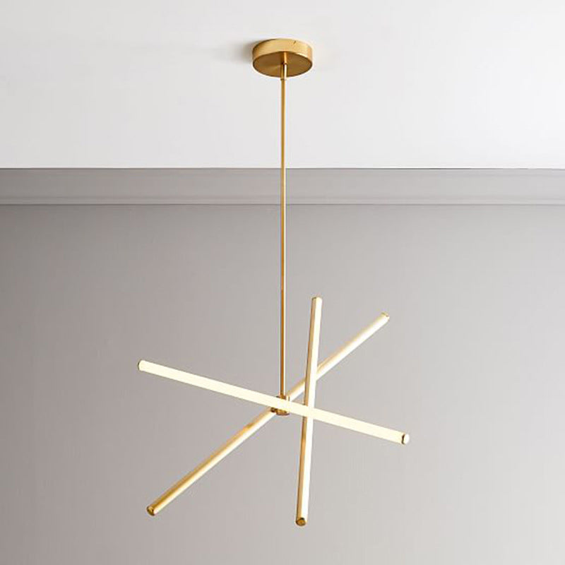 Lustre suspendu contemporain à LED - Suspension métallique pour salon - 3 ampoules