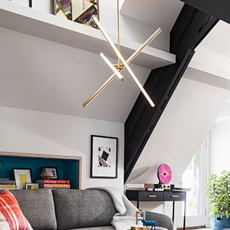 Lustre suspendu contemporain à LED - Suspension métallique pour salon - 3 ampoules