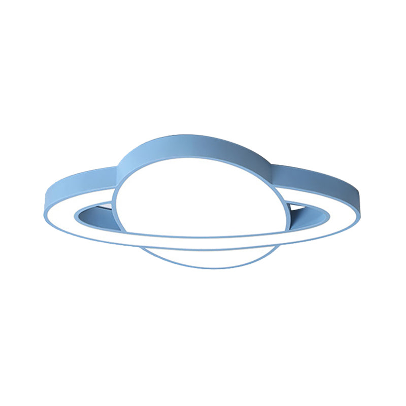 Nordic Style Planet Shaped LED Ceiling Light for Kid's Bedroom - White/Pink/Yellow/Blue