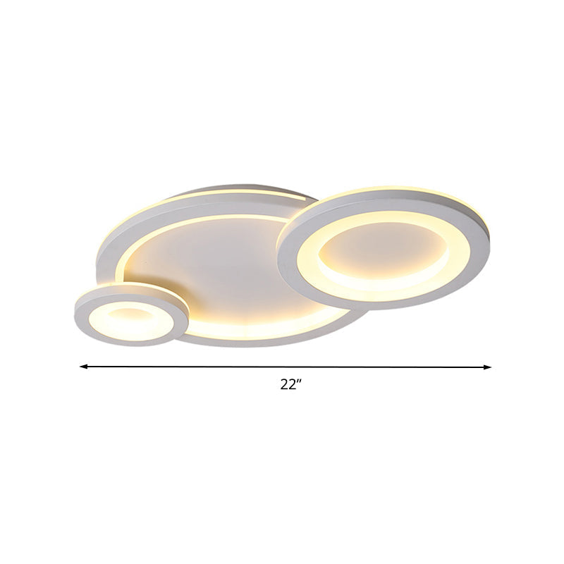 Modern White Ring and Oval LED Ceiling Light for Adult and Child Room