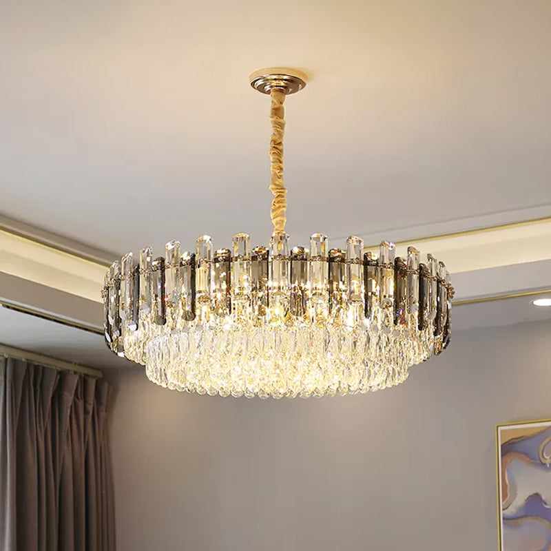 Modern Gold Crystal Chandelier 8/15/19 Bulbs Pendant Light Fixture