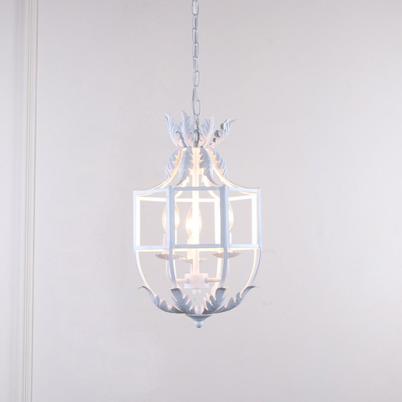 Classic 3-Head Chandelier Pendant Lamp With Metal Wire Cage Shade Ideal For Living Room Lighting