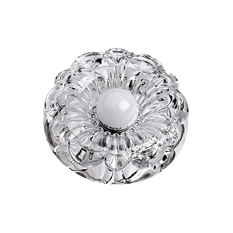 Modernity Amber Crystal LED Ceiling Floweret Flush Mount Lamp - Perfect Porch Light Fixture