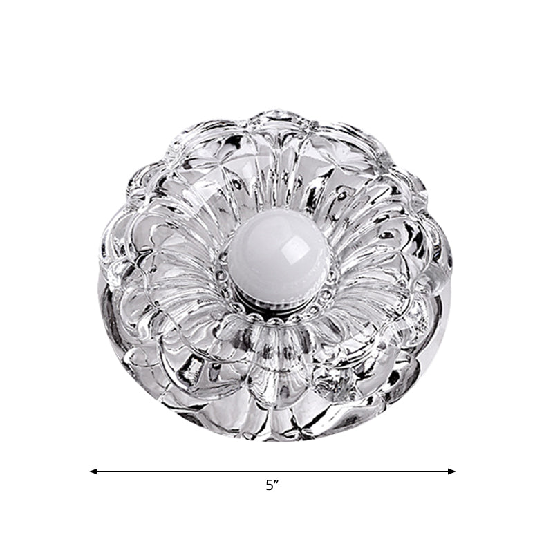 Modernity Amber Crystal LED Ceiling Floweret Flush Mount Lamp - Perfect Porch Light Fixture