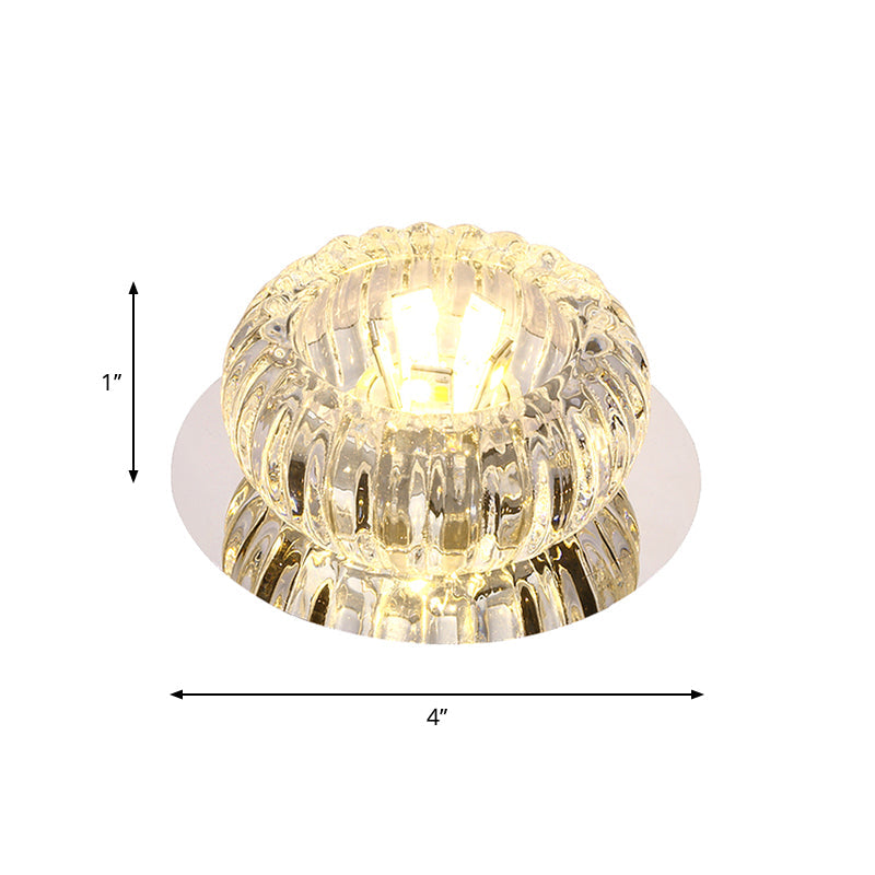 Modern Chrome Crystal LED Flushmount Ceiling Light for Hallway