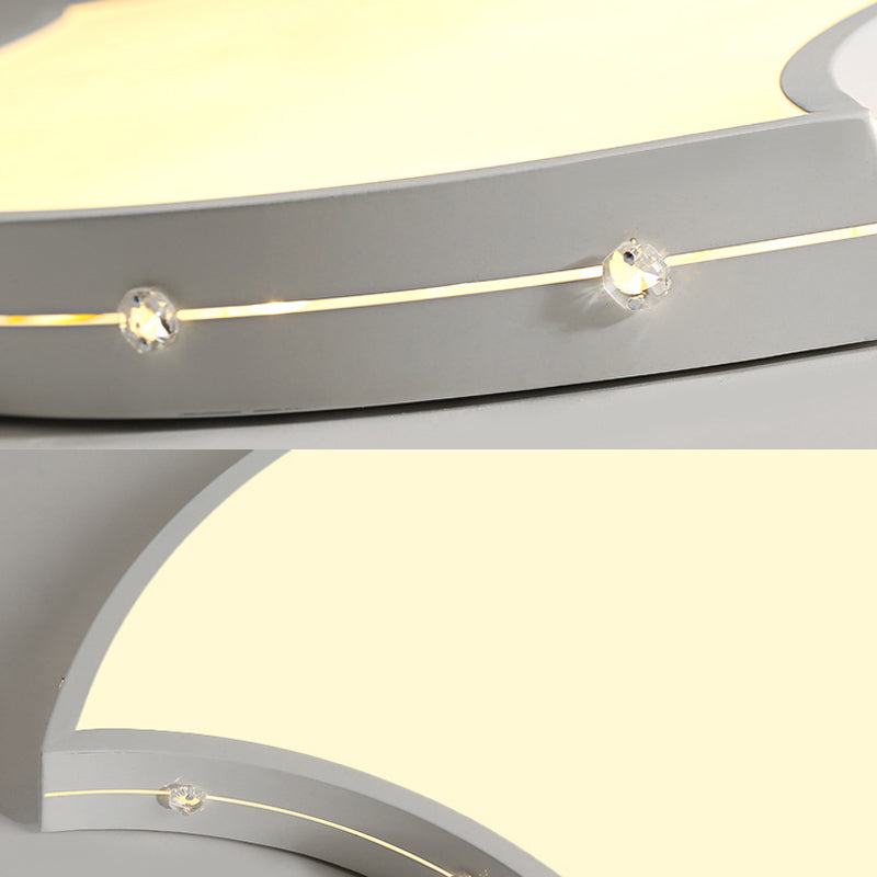 Plafonnier LED monochromatique moderne à encastrer en blanc pour chambre à coucher