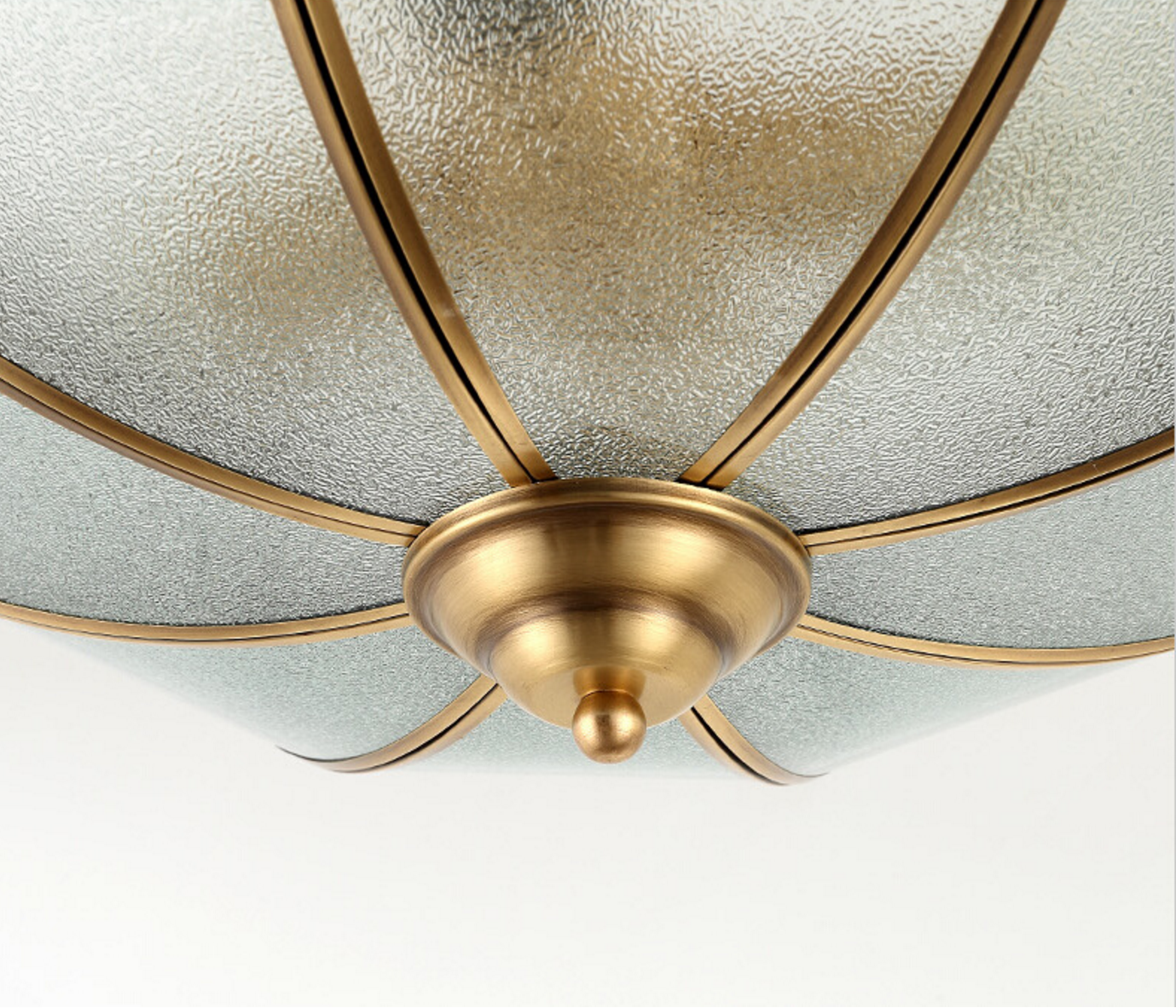 Tradition Textured Glass Octagon Flush Mount Ceiling Light Fixture: Brass, 4 Bulbs, Bedroom