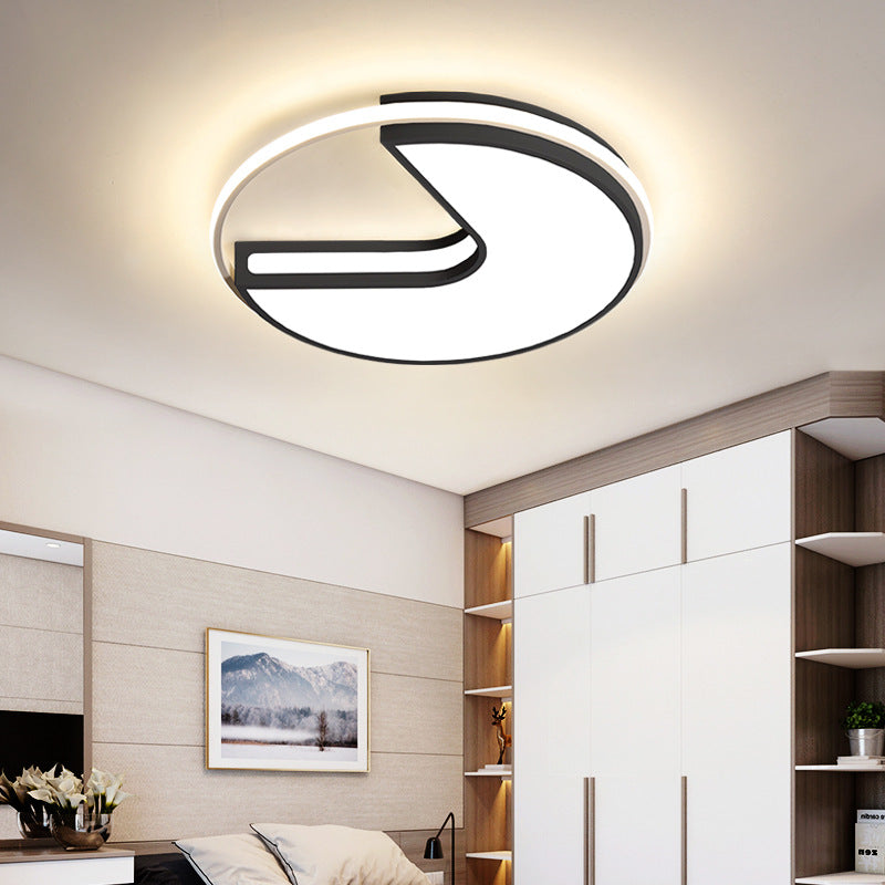 Modern Black and White Acrylic LED Ceiling Light for Hallway