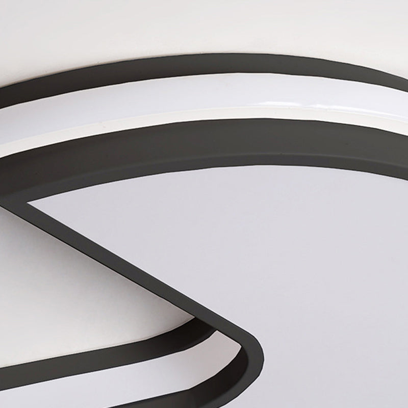 Modern Black and White Acrylic LED Ceiling Light for Hallway