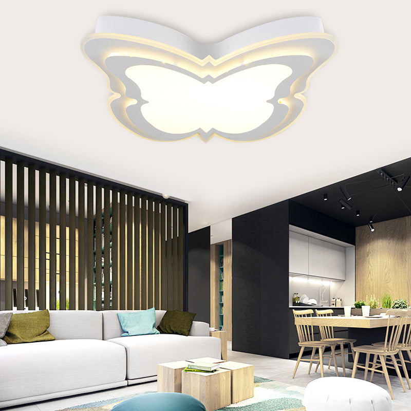 Kindergarten Ceiling Light Fixture: Cartoon Flush Mount with Butterfly Acrylic Design