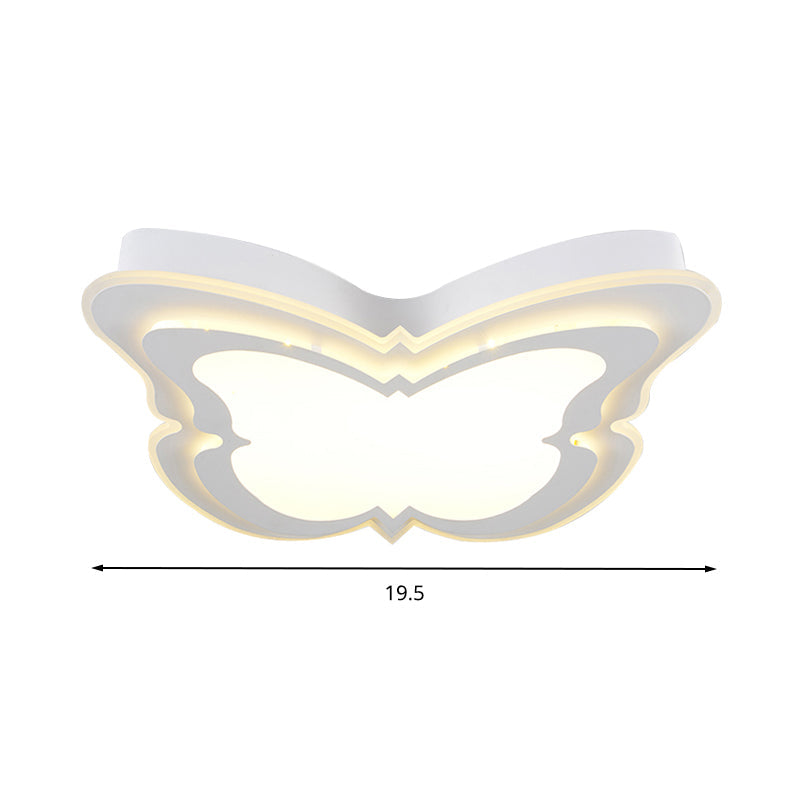 Kindergarten Ceiling Light Fixture: Cartoon Flush Mount With Butterfly Acrylic Design
