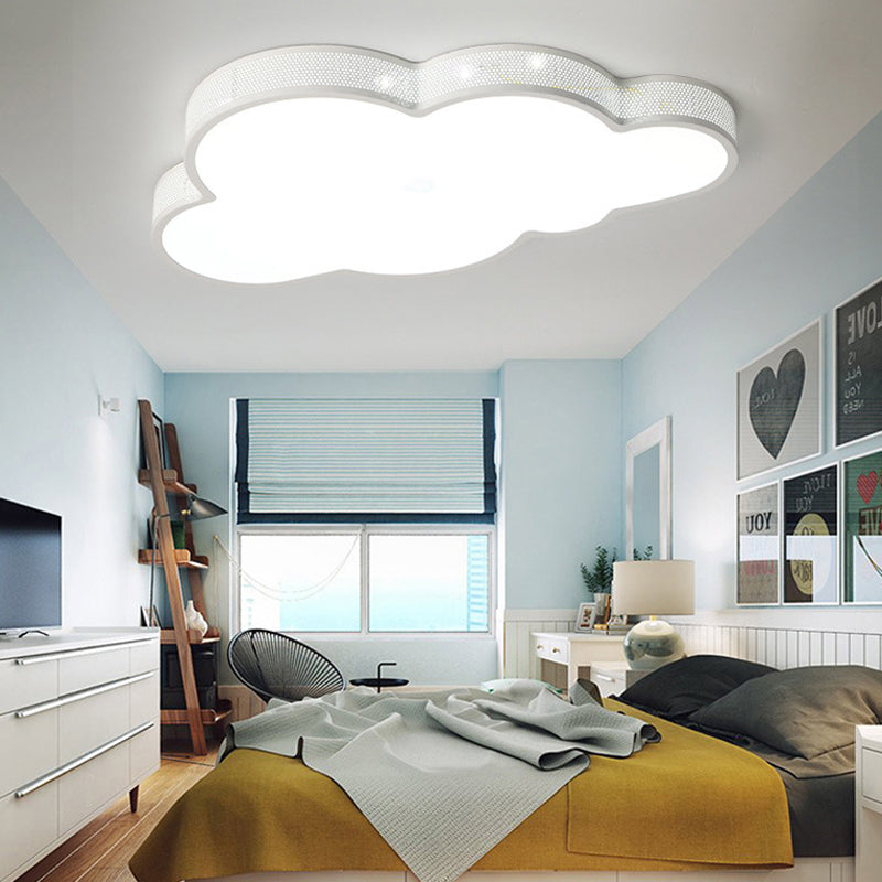 Cloud-Themed Kid Bedroom Acrylic Art Deco Flush Mount Ceiling Light