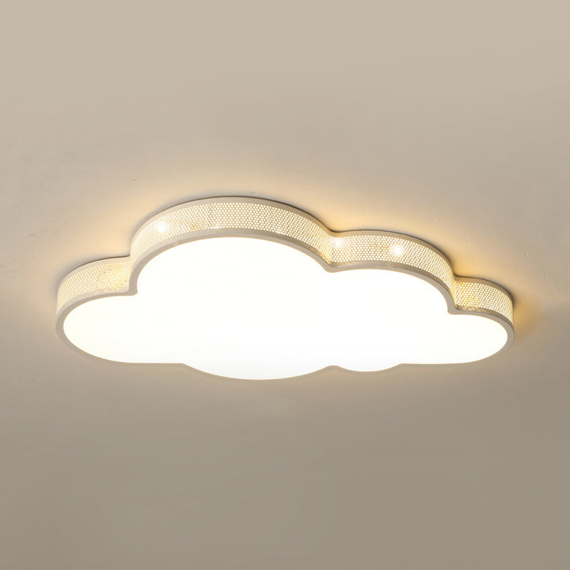 Cloud-Themed Kid Bedroom Acrylic Art Deco Flush Mount Ceiling Light