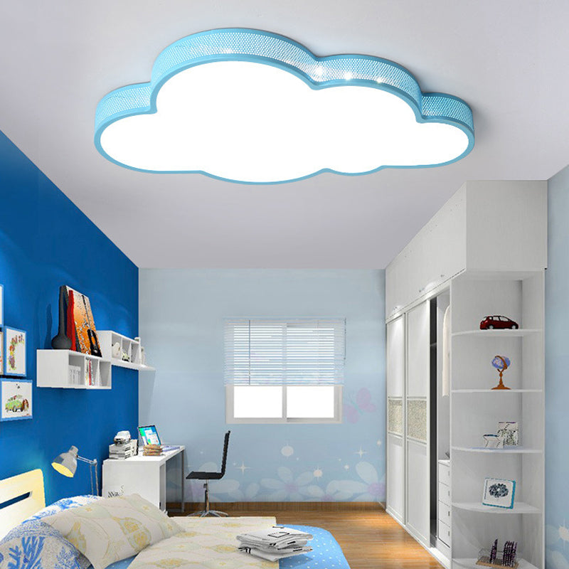 Cloud-Themed Kid Bedroom Acrylic Art Deco Flush Mount Ceiling Light