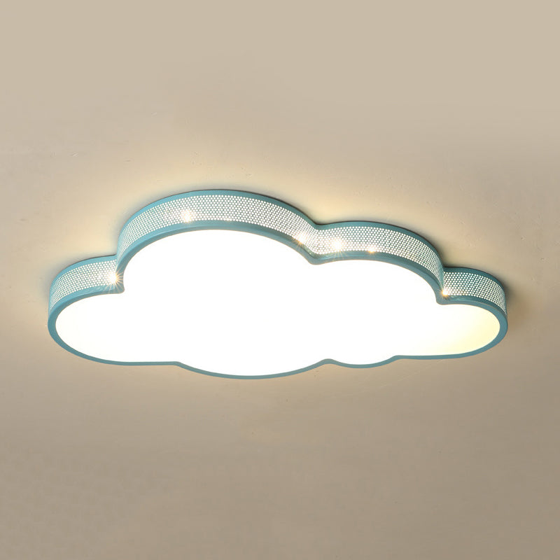 Cloud-Themed Kid Bedroom Acrylic Art Deco Flush Mount Ceiling Light