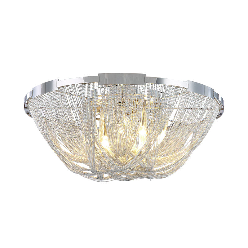 Nordic Flush Mount Silver Aluminum Ceiling Light For Living Room