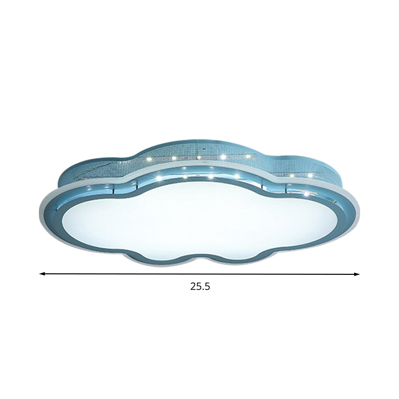 Cloud-Themed Led Flush Mount Ceiling Light For Kindergarten