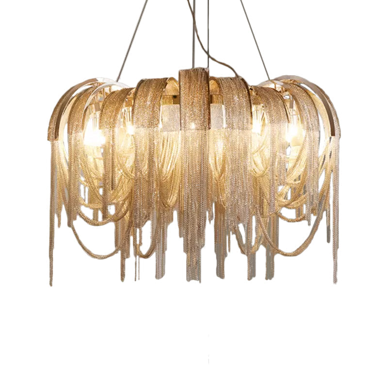 Modern LED Chandelier - Aluminum Chain Suspension Lamp for Dining Room