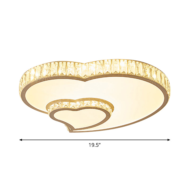 Modern Acrylic Led Flush Mount Ceiling Light With Crystal Trim - Perfect For Bedrooms