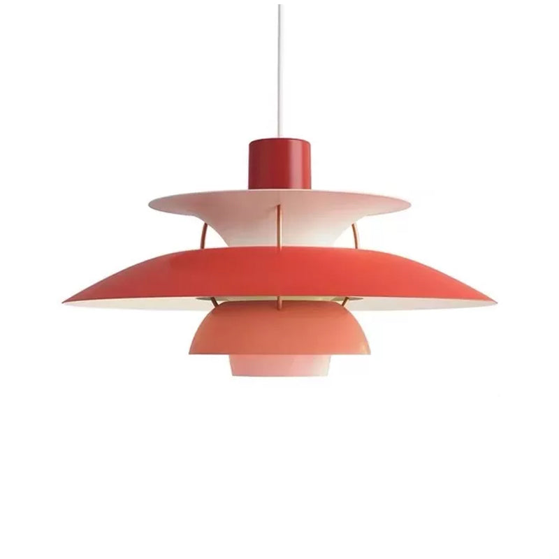 Simplicity Metal Pendulum Light for Dining Room Ceiling - Tiered Design with 1 Head Suspension