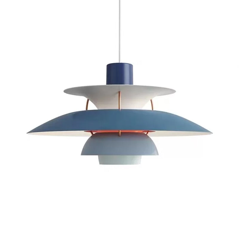 Simplicity Metal Pendulum Light for Dining Room Ceiling - Tiered Design with 1 Head Suspension