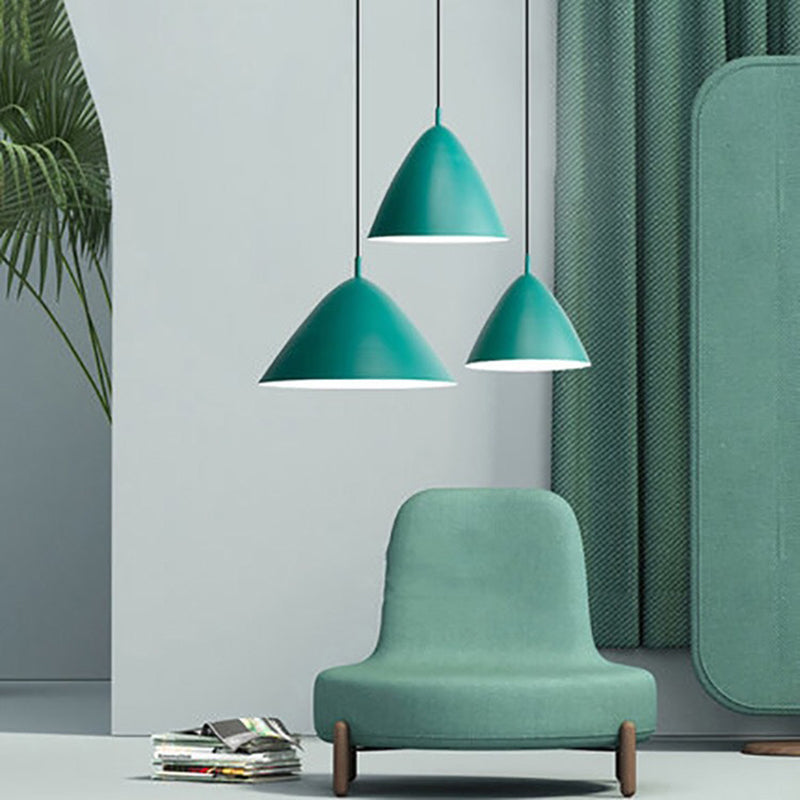Modernist Tapered Pendant Light Kit - Metallic Hanging Fixture for Dining Room