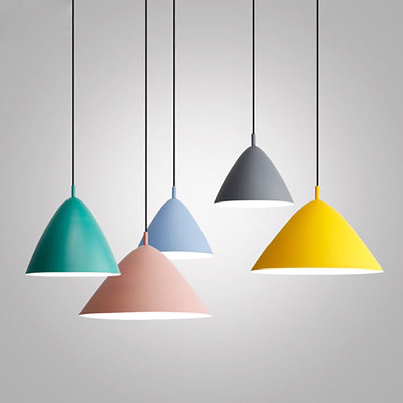 Modernist Tapered Pendant Light Kit - Metallic Hanging Fixture for Dining Room