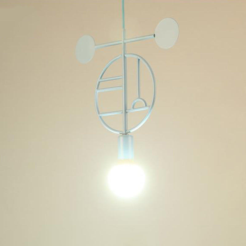 Simplicity Metallic Geometric Frame Drop Lamp with Bare Bulb Design – 1 Head Pendant Light Fixture, Ideal for Bedroom