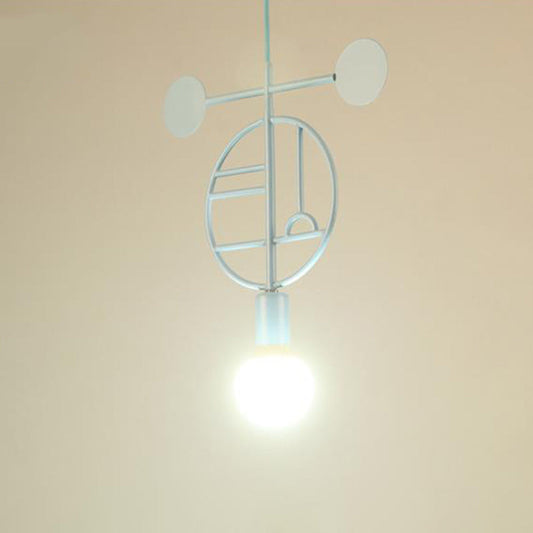 Simplicity Metallic Geometric Frame Drop Lamp with Bare Bulb Design – 1 Head Pendant Light Fixture, Ideal for Bedroom