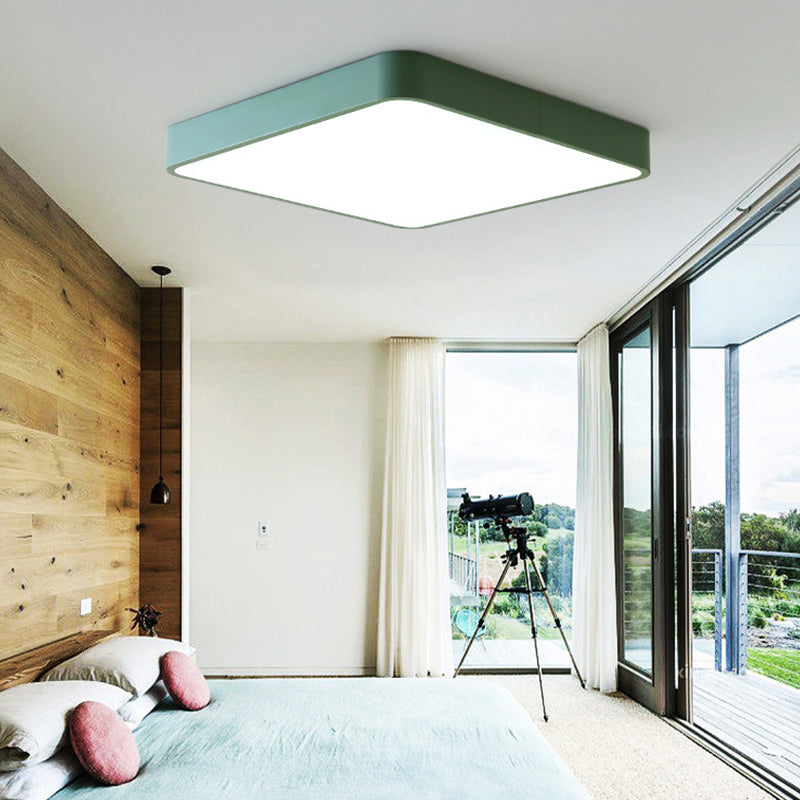 Modern LED Acrylic Ceiling Flush Lamp for Bedrooms - Square Flush Mount