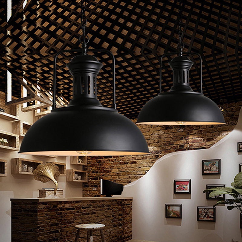 Ginevra - Black Iron Farmhouse Pendant Lighting Fixture with Vented Socket