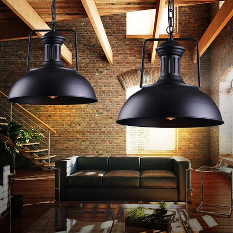 Ginevra - Black Iron Farmhouse Pendant Lighting Fixture with Vented Socket