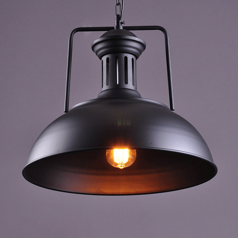 Ginevra - Black Iron Farmhouse Pendant Lighting Fixture with Vented Socket