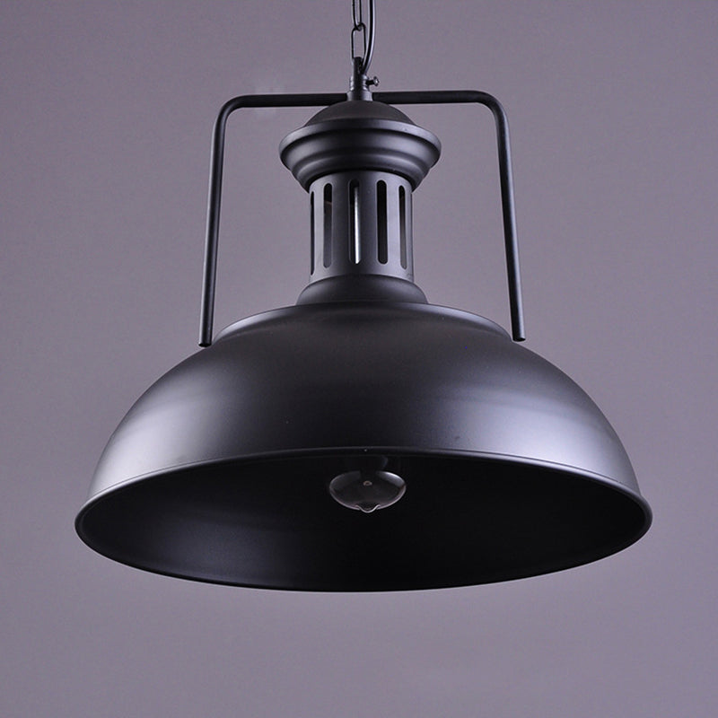 Ginevra - Black Iron Farmhouse Pendant Lighting Fixture with Vented Socket