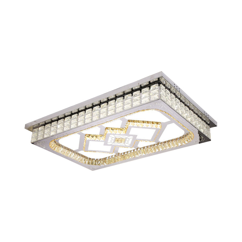 Modern LED Ceiling Light with Clear Crystal Shade for Living Room