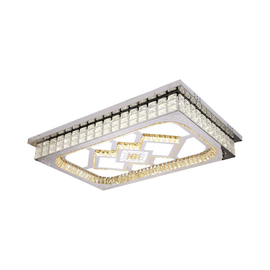 Modern LED Ceiling Light with Clear Crystal Shade for Living Room