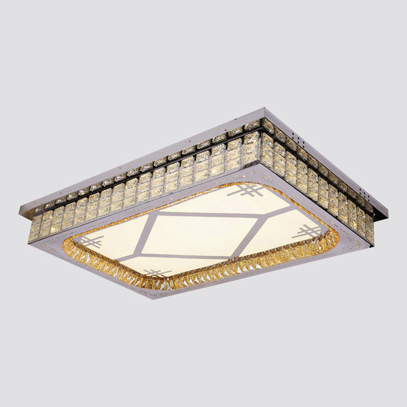 Modern LED Ceiling Light with Clear Crystal Shade for Living Room