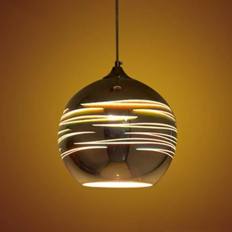 Gold Textured Glass Drop Lamp - Contemporary Pendant Lighting Fixture