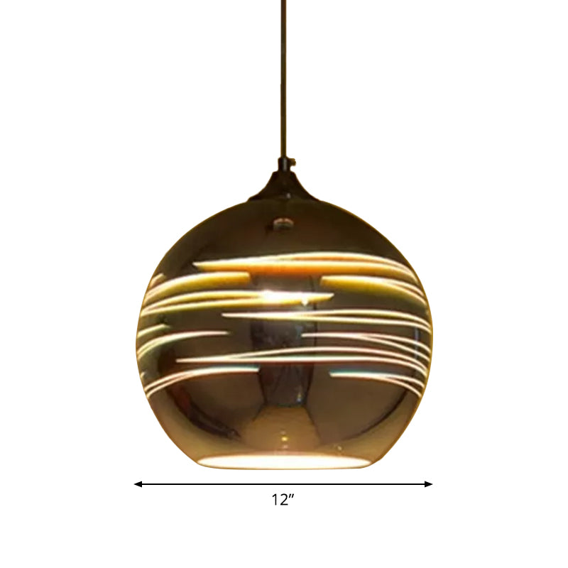 Contemporary Gold Textured Glass Pendant Lighting Fixture