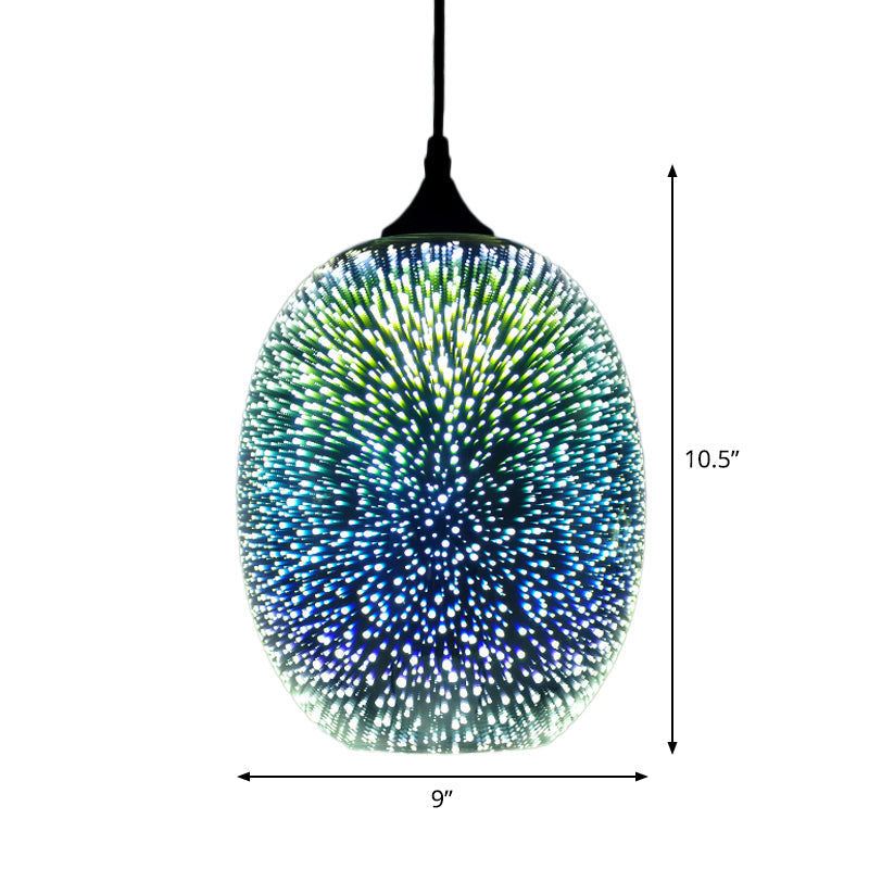 Modern Firework Glass Pendant Lamp for Dining Room with 1 Bulb - Geometry Design
